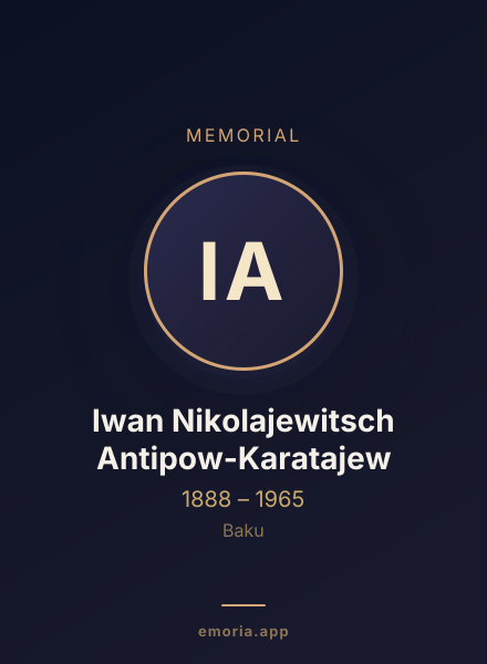 Memorial portrait of Iwan Nikolajewitsch Antipow-Karatajew
