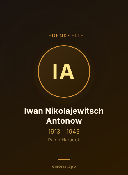 Gedenkportrait von Iwan Nikolajewitsch Antonow