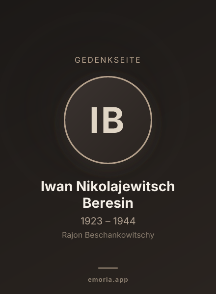 Gedenkportrait von Iwan Nikolajewitsch Beresin