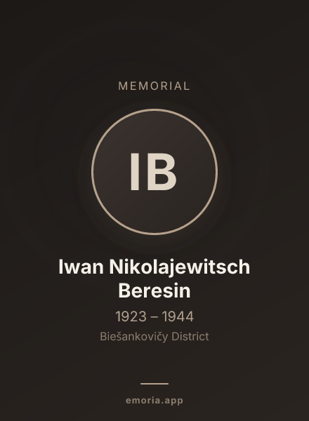 Memorial portrait of Iwan Nikolajewitsch Beresin
