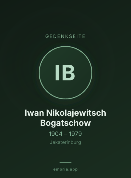 Gedenkportrait von Iwan Nikolajewitsch Bogatschow