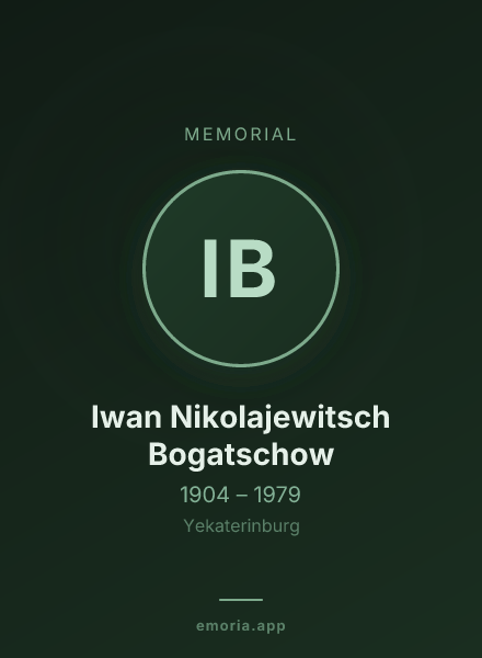 Memorial portrait of Iwan Nikolajewitsch Bogatschow