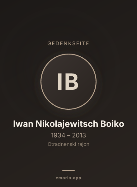 Gedenkportrait von Iwan Nikolajewitsch Boiko