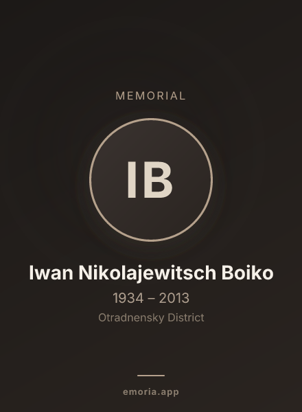 Memorial portrait of Iwan Nikolajewitsch Boiko