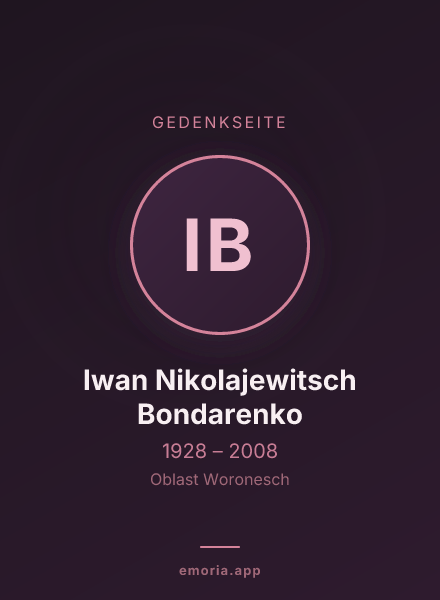 Gedenkportrait von Iwan Nikolajewitsch Bondarenko