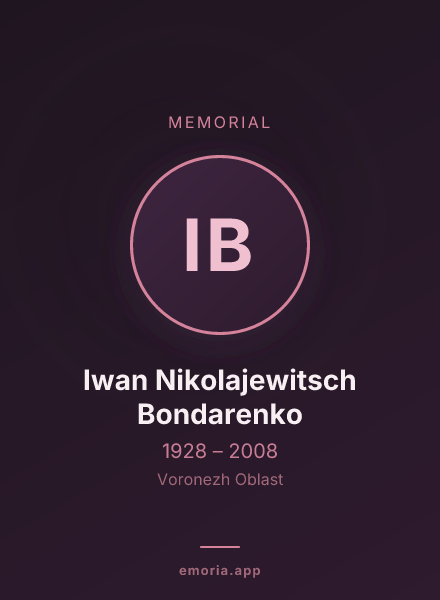 Memorial portrait of Iwan Nikolajewitsch Bondarenko