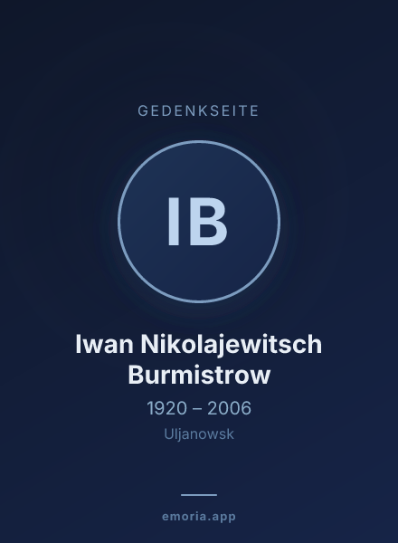 Gedenkportrait von Iwan Nikolajewitsch Burmistrow