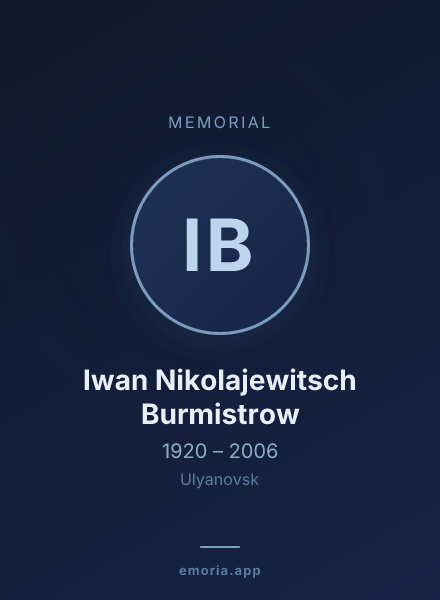 Memorial portrait of Iwan Nikolajewitsch Burmistrow