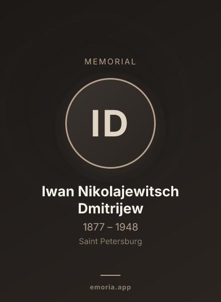 Memorial portrait of Iwan Nikolajewitsch Dmitrijew