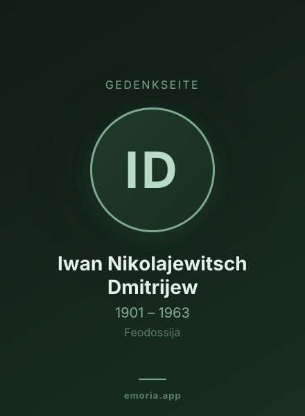 Gedenkportrait von Iwan Nikolajewitsch Dmitrijew