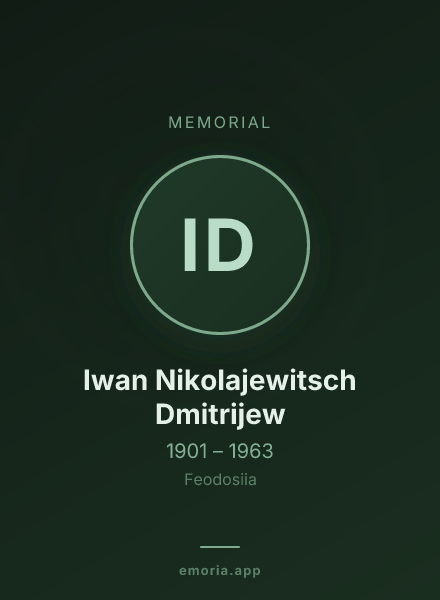 Memorial portrait of Iwan Nikolajewitsch Dmitrijew