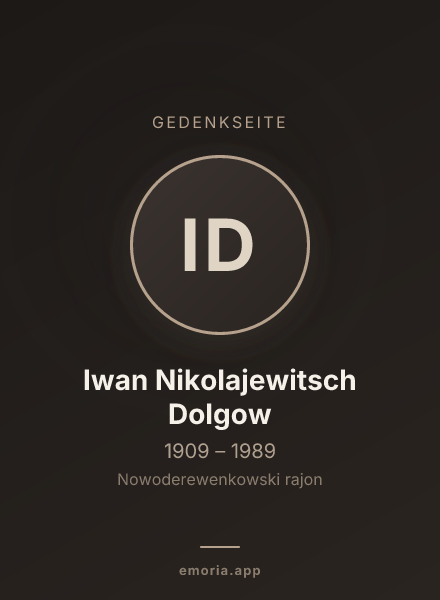 Gedenkportrait von Iwan Nikolajewitsch Dolgow