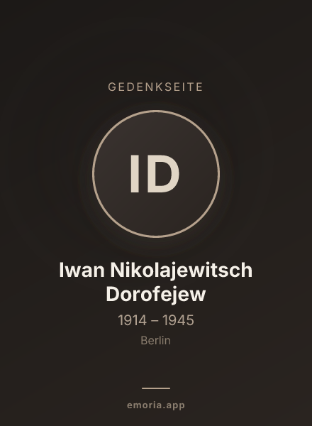 Gedenkportrait von Iwan Nikolajewitsch Dorofejew