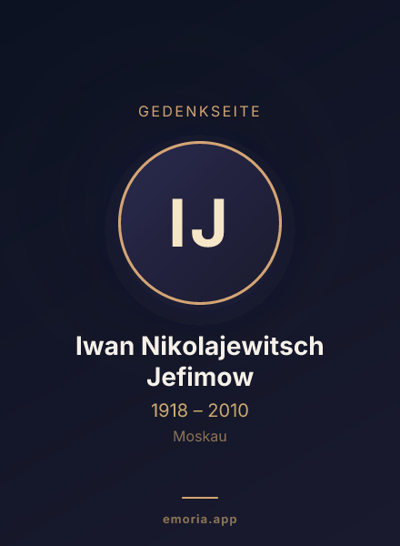 Gedenkportrait von Iwan Nikolajewitsch Jefimow