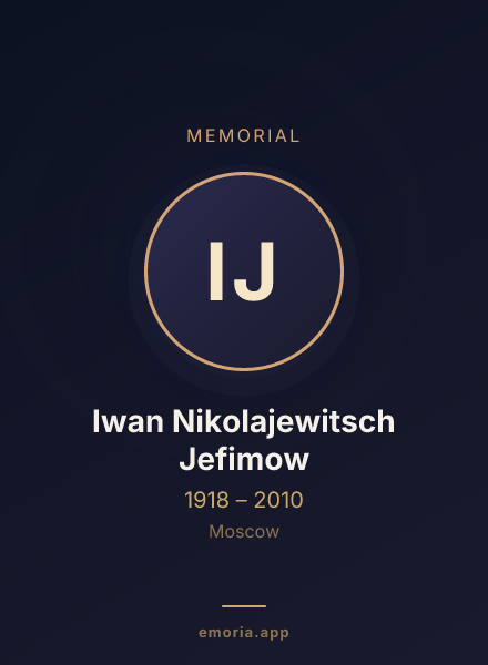 Memorial portrait of Iwan Nikolajewitsch Jefimow