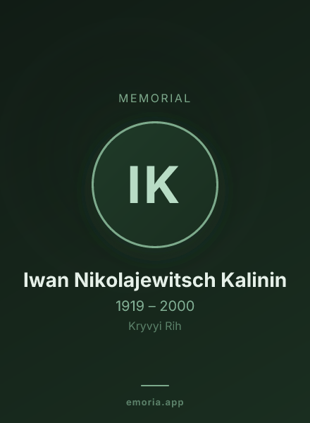 Memorial portrait of Iwan Nikolajewitsch Kalinin