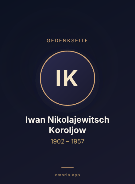 Gedenkportrait von Iwan Nikolajewitsch Koroljow