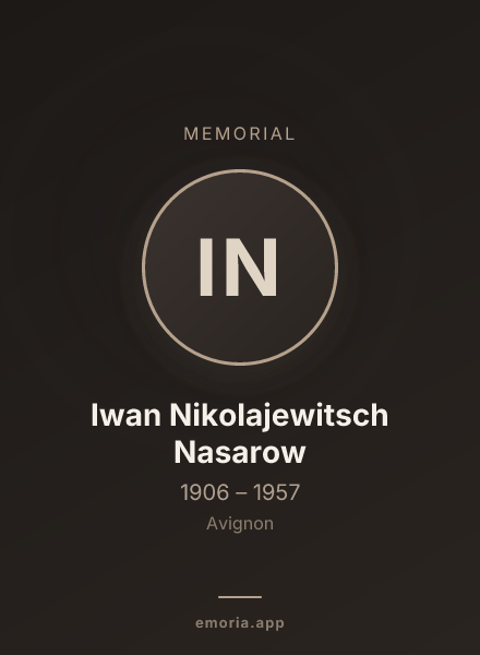 Memorial portrait of Iwan Nikolajewitsch Nasarow