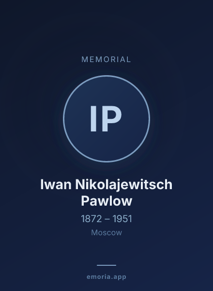 Memorial portrait of Iwan Nikolajewitsch Pawlow