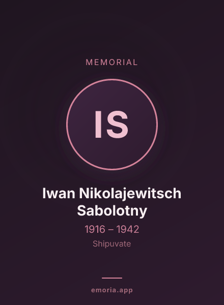Memorial portrait of Iwan Nikolajewitsch Sabolotny