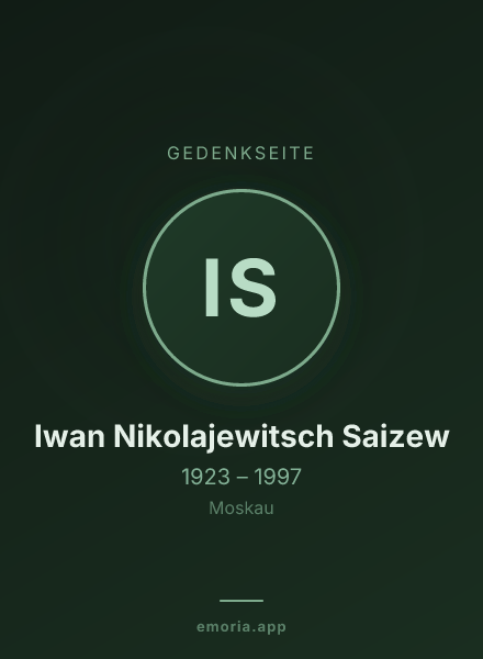 Gedenkportrait von Iwan Nikolajewitsch Saizew