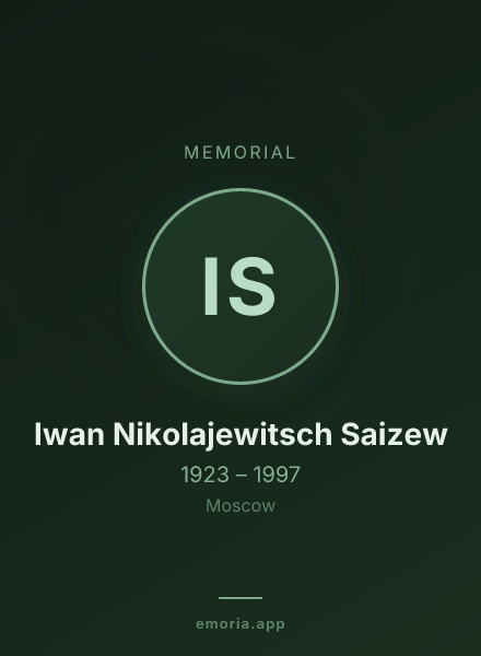 Memorial portrait of Iwan Nikolajewitsch Saizew