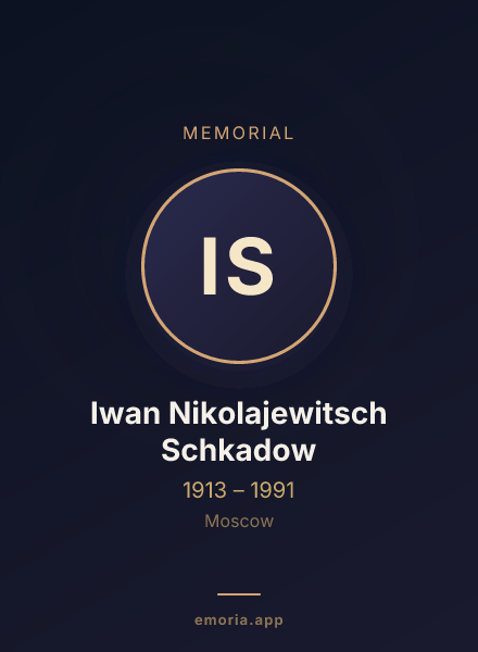 Memorial portrait of Iwan Nikolajewitsch Schkadow