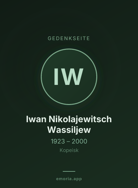 Gedenkportrait von Iwan Nikolajewitsch Wassiljew