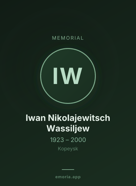 Memorial portrait of Iwan Nikolajewitsch Wassiljew