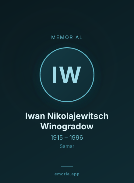 Memorial portrait of Iwan Nikolajewitsch Winogradow