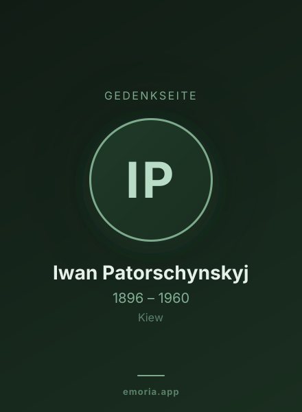 Gedenkportrait von Iwan Patorschynskyj