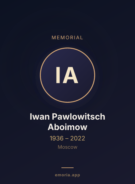 Memorial portrait of Iwan Pawlowitsch Aboimow