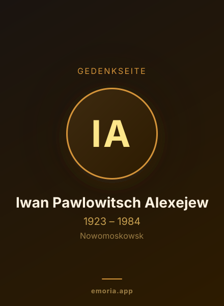 Gedenkportrait von Iwan Pawlowitsch Alexejew