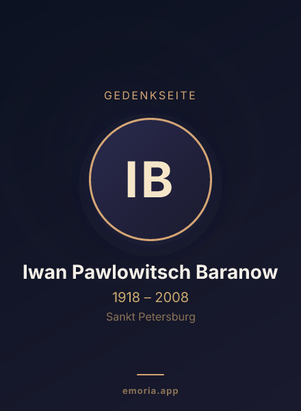 Gedenkportrait von Iwan Pawlowitsch Baranow