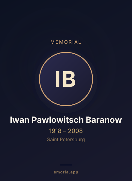 Memorial portrait of Iwan Pawlowitsch Baranow