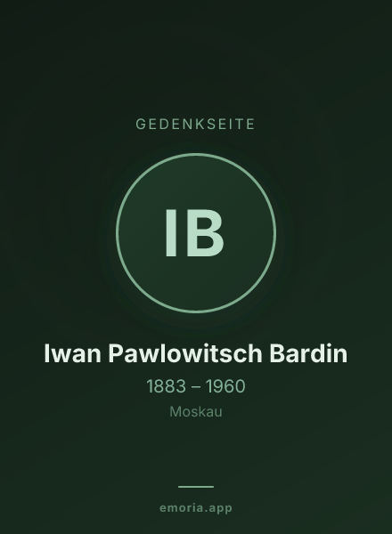 Gedenkportrait von Iwan Pawlowitsch Bardin