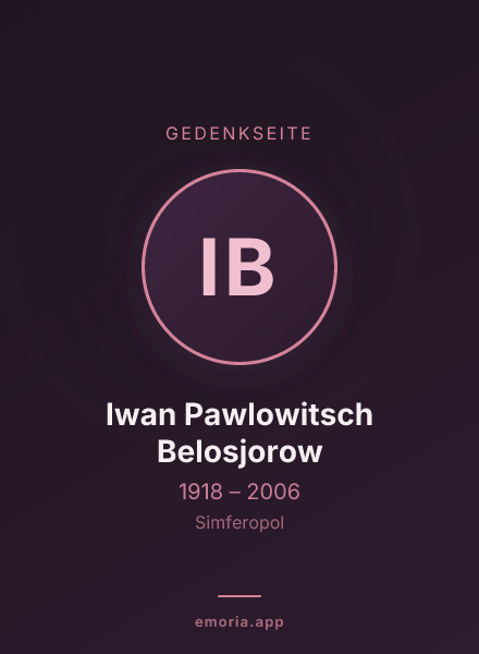 Gedenkportrait von Iwan Pawlowitsch Belosjorow