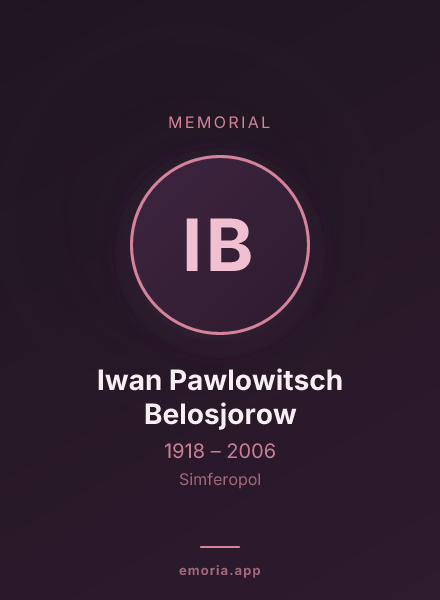 Memorial portrait of Iwan Pawlowitsch Belosjorow