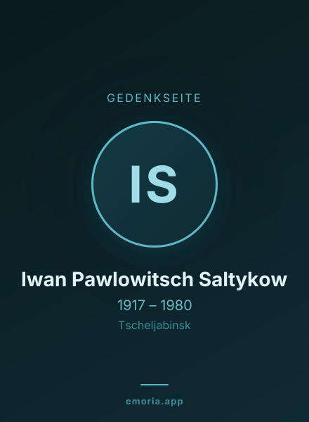Gedenkportrait von Iwan Pawlowitsch Saltykow