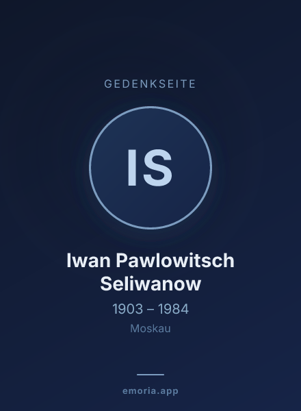 Gedenkportrait von Iwan Pawlowitsch Seliwanow
