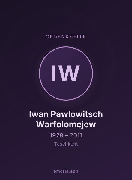 Gedenkportrait von Iwan Pawlowitsch Warfolomejew