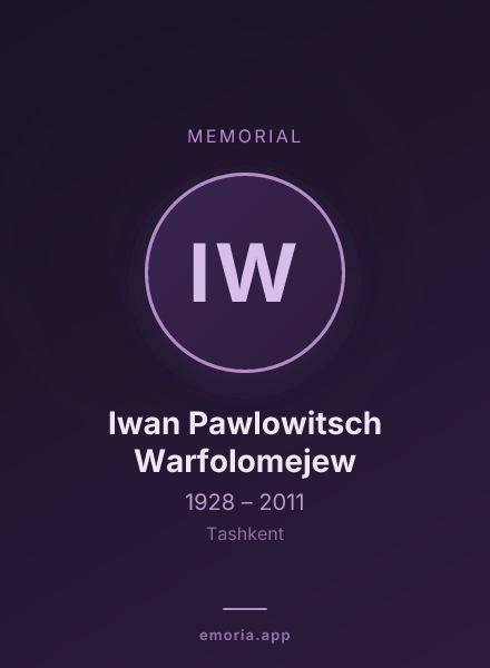 Memorial portrait of Iwan Pawlowitsch Warfolomejew