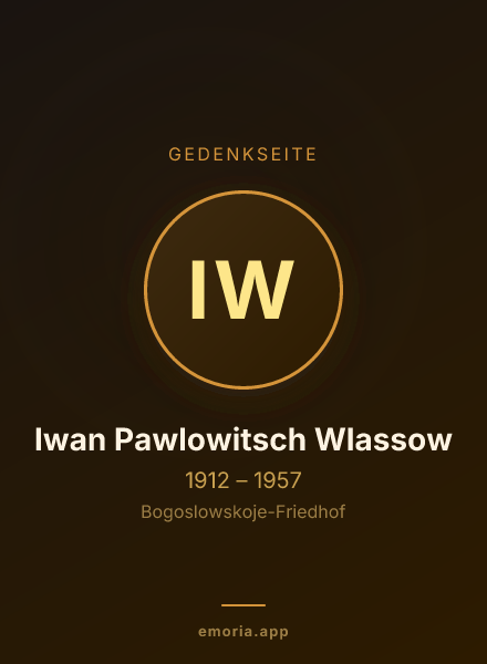 Gedenkportrait von Iwan Pawlowitsch Wlassow