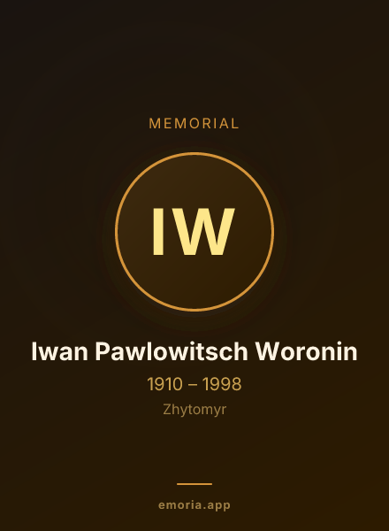 Memorial portrait of Iwan Pawlowitsch Woronin