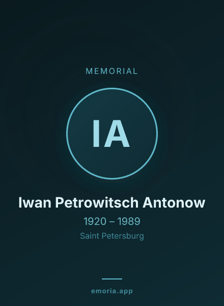 Memorial portrait of Iwan Petrowitsch Antonow
