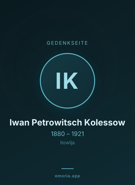 Gedenkportrait von Iwan Petrowitsch Kolessow