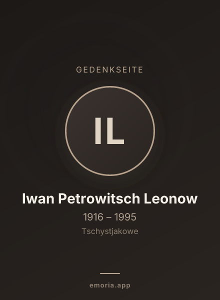 Gedenkportrait von Iwan Petrowitsch Leonow