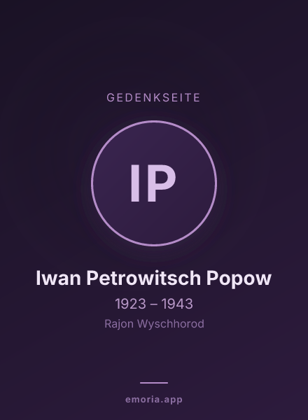 Gedenkportrait von Iwan Petrowitsch Popow