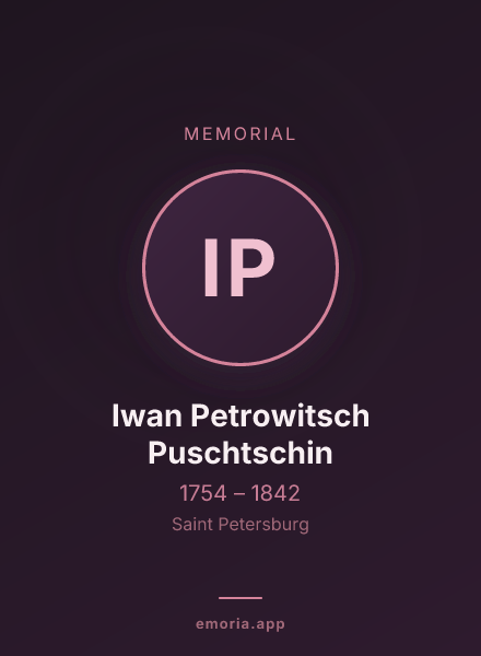 Memorial portrait of Iwan Petrowitsch Puschtschin