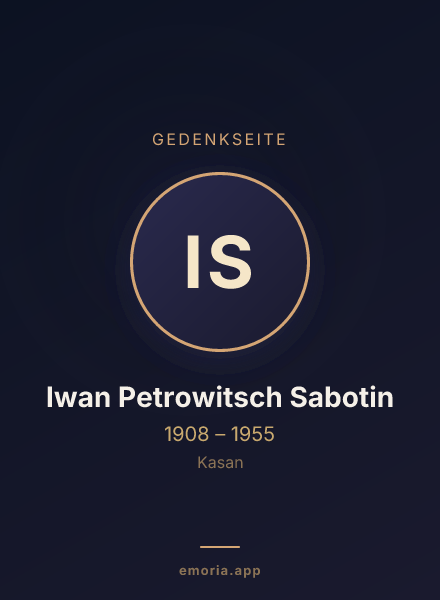 Gedenkportrait von Iwan Petrowitsch Sabotin